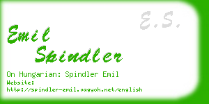 emil spindler business card